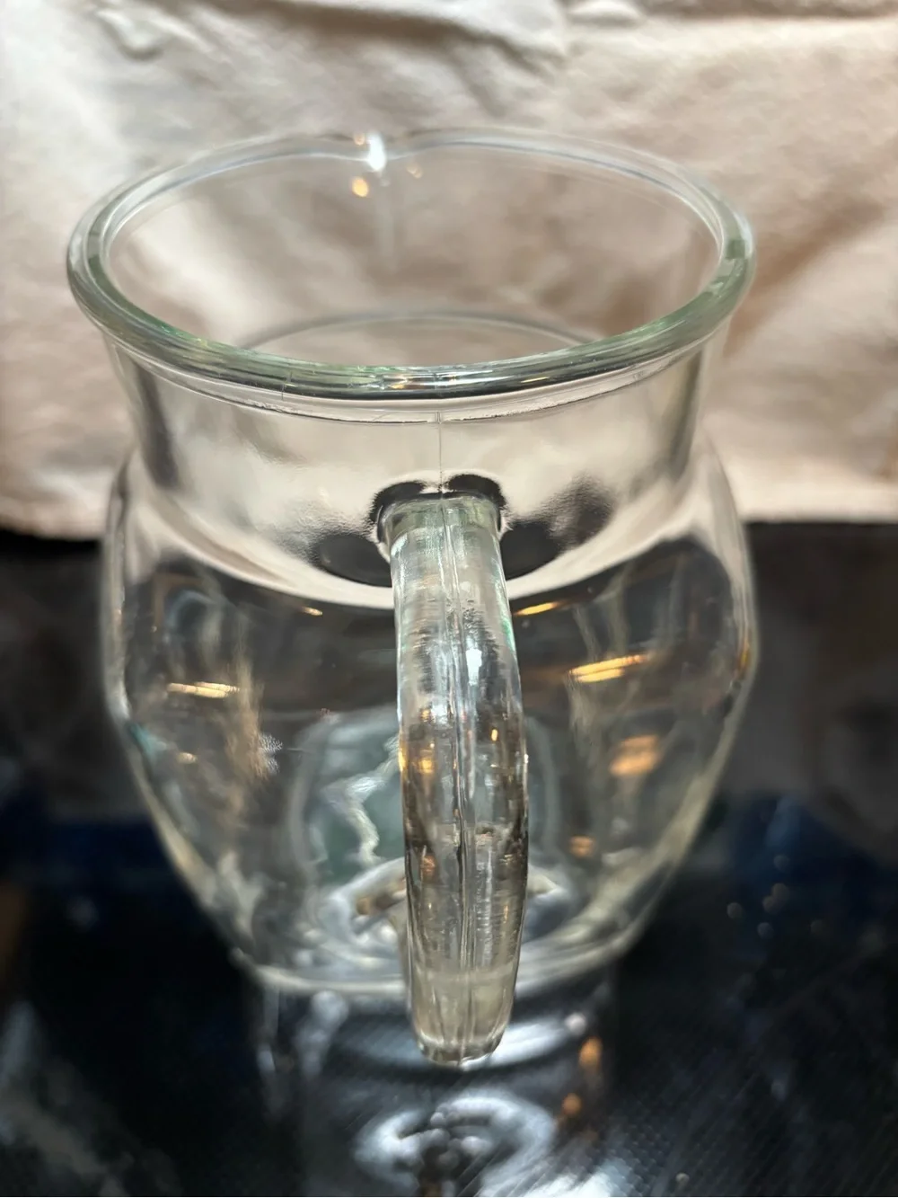 Vintage 1960s Starburst Federal Glass Juice Milk Tea Water Pitcher.